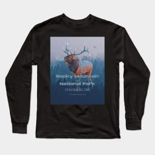 Rocky Mountain National Park Elk Poster Long Sleeve T-Shirt